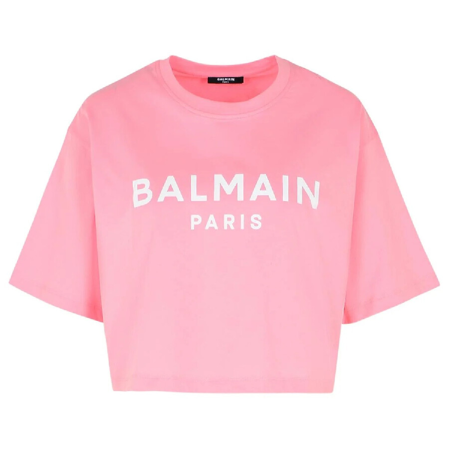 Logo Embossed Cropped T Shirt