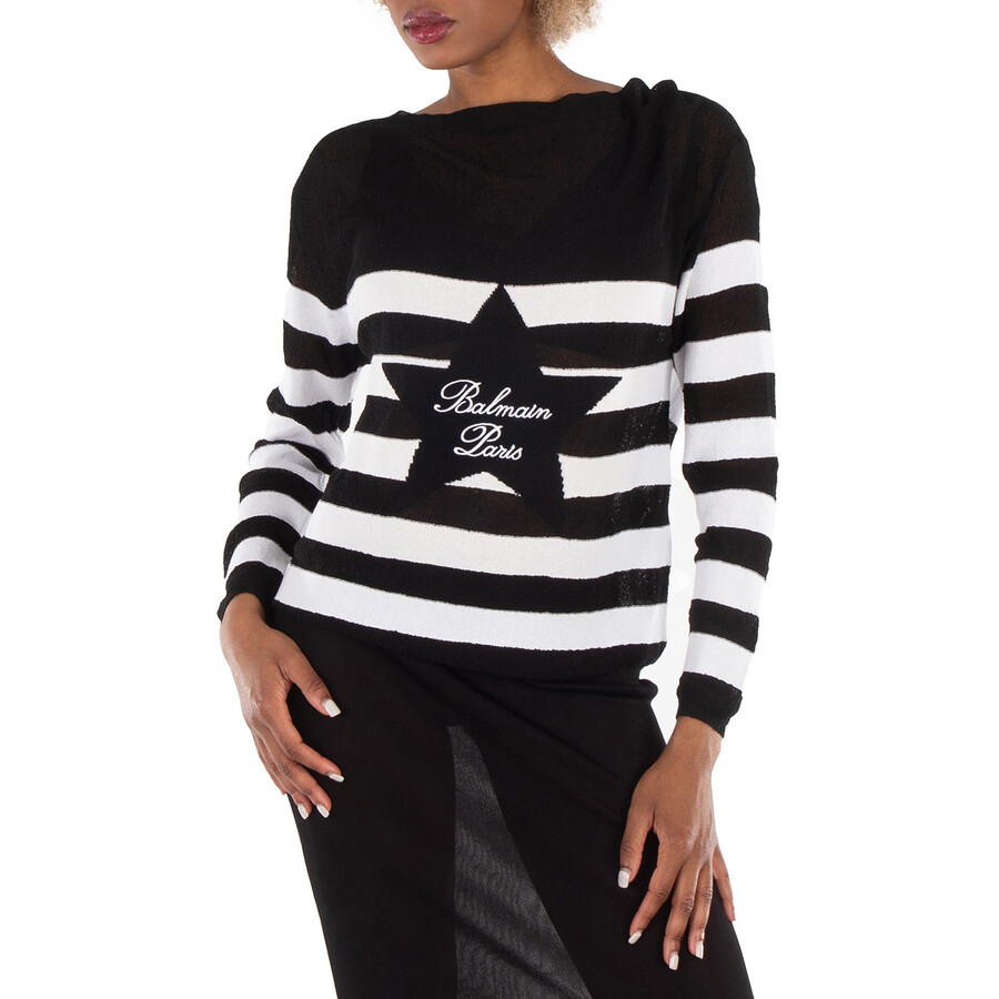 Logo Embroidery Striped Sweater