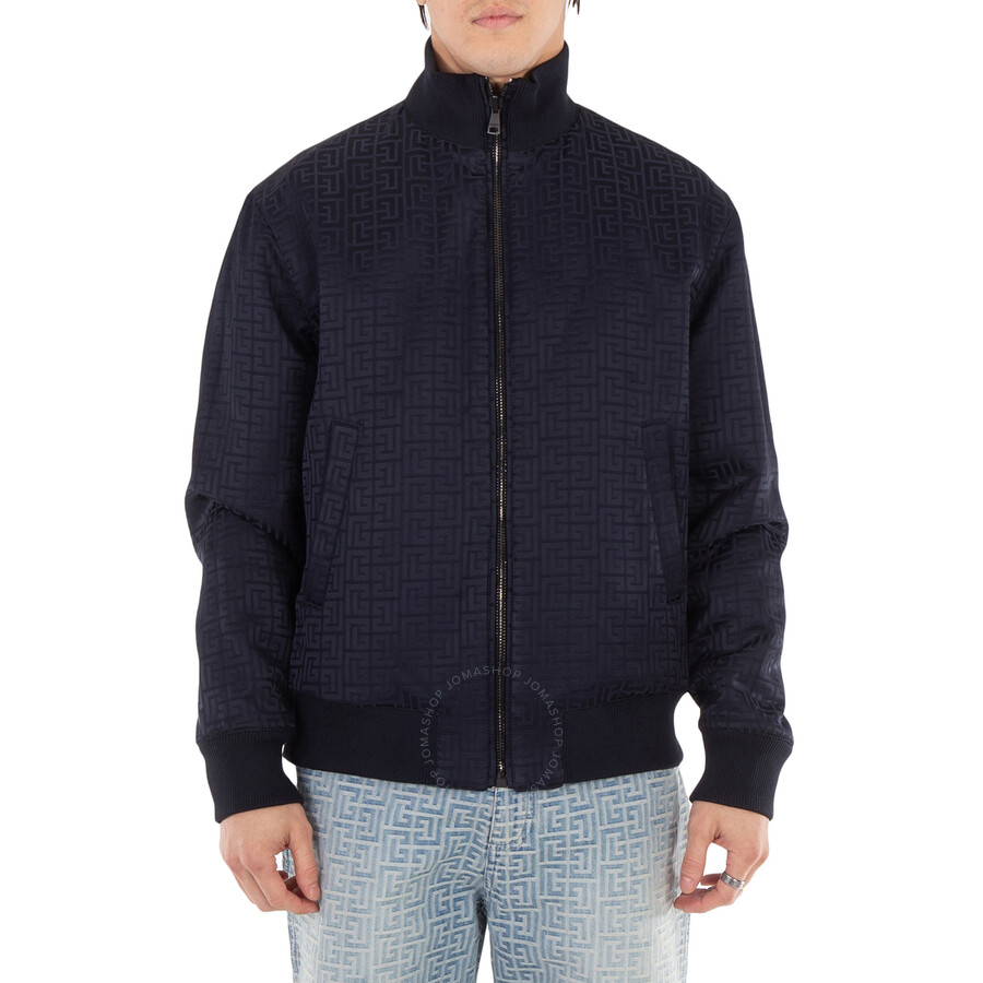 【関税＆送料込み】Balmain Beige Jacquard Bomber Jacket Balmain Balmain Signature bomber | REVERSIBLE