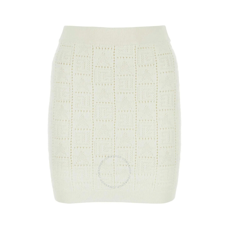 Balmain Knitted Skirt In White