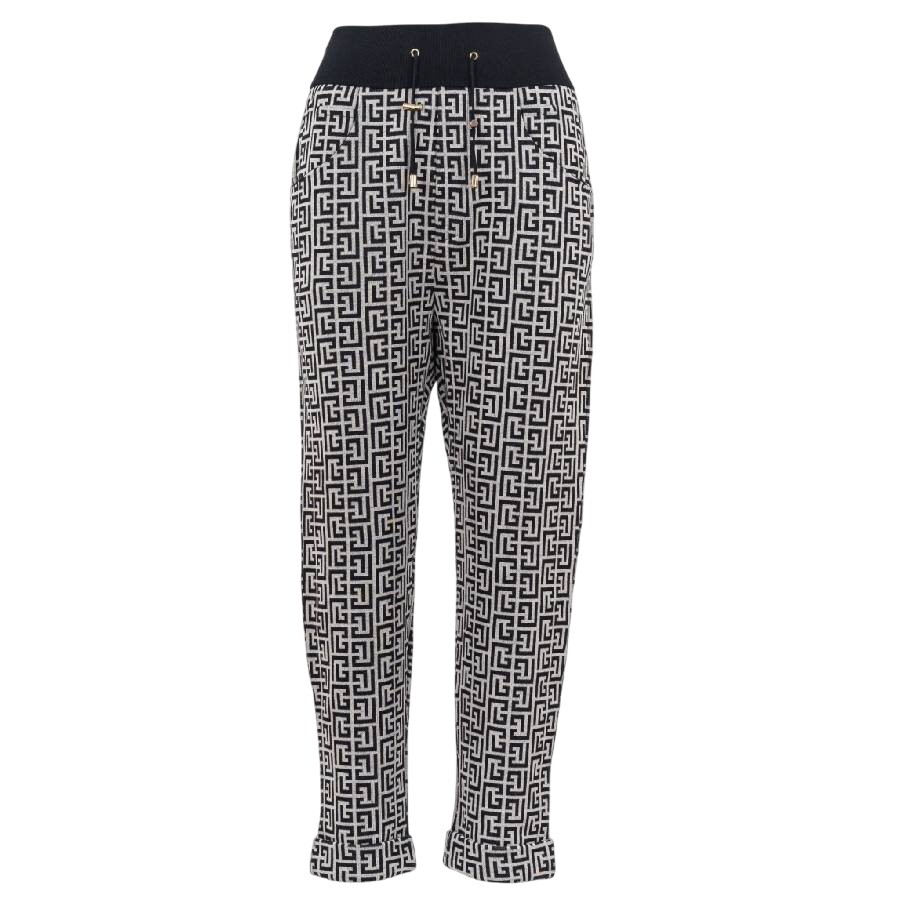 Monogram Pattern Cotton Trousers