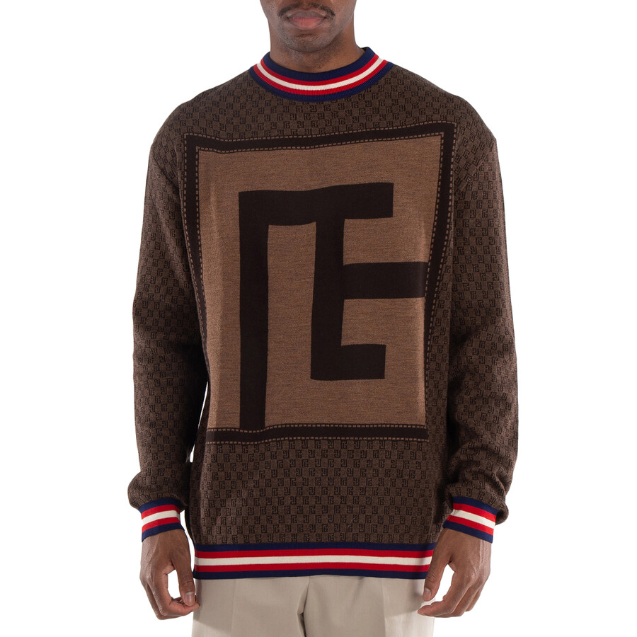 Balmain Monogram Patterned Crewneck Jumper