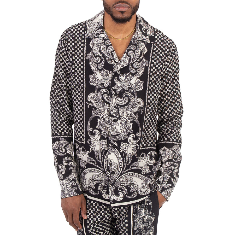 Monogram-Print Silk Shirt