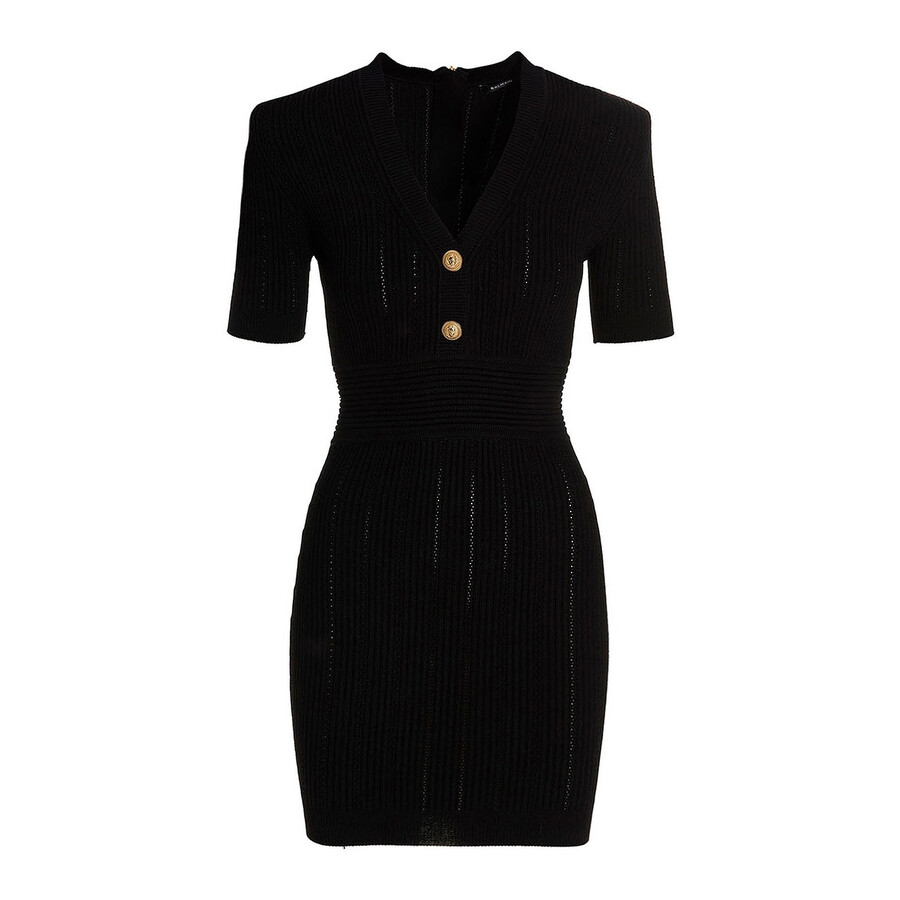 Openwoolrk Knit Dress With V-Neck