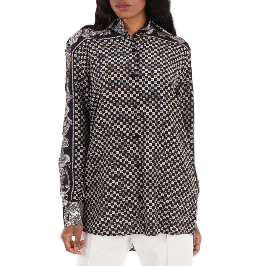 Paisley-Print Silk Shirt