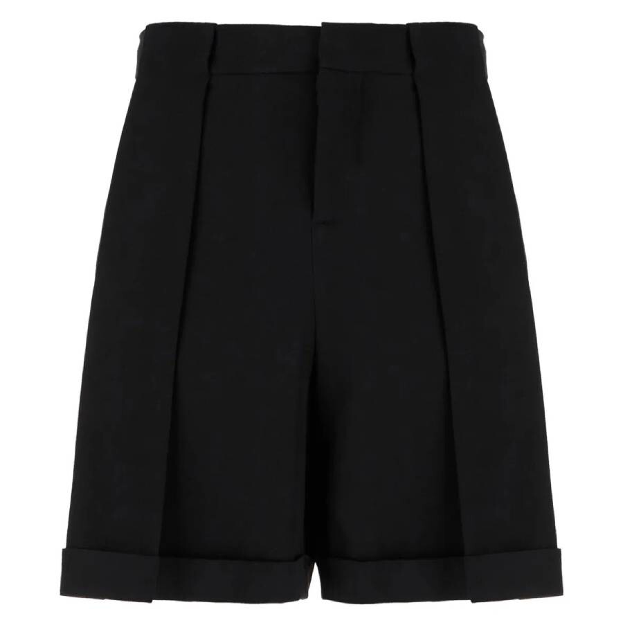 Pleated Grain De Poudre Bermuda Shorts