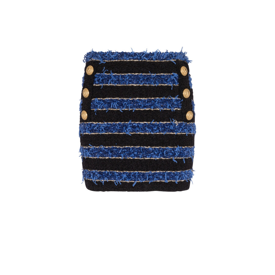 Short Striped Tweed Skirt
