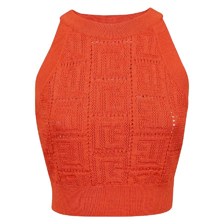 Sleeveless Monogram Mesh Top