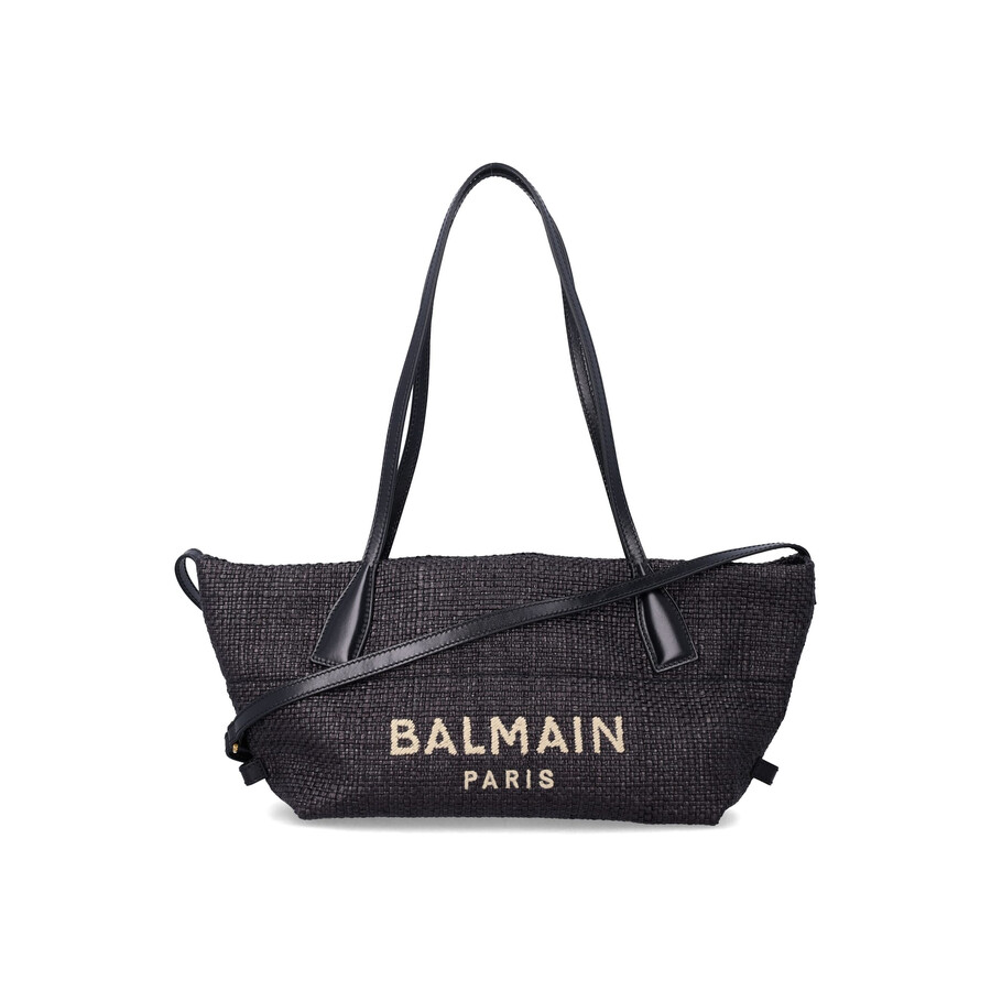 Balmain Small Track Tote Bag In Raffia GN1FD039TRAA 0PA - Handbags