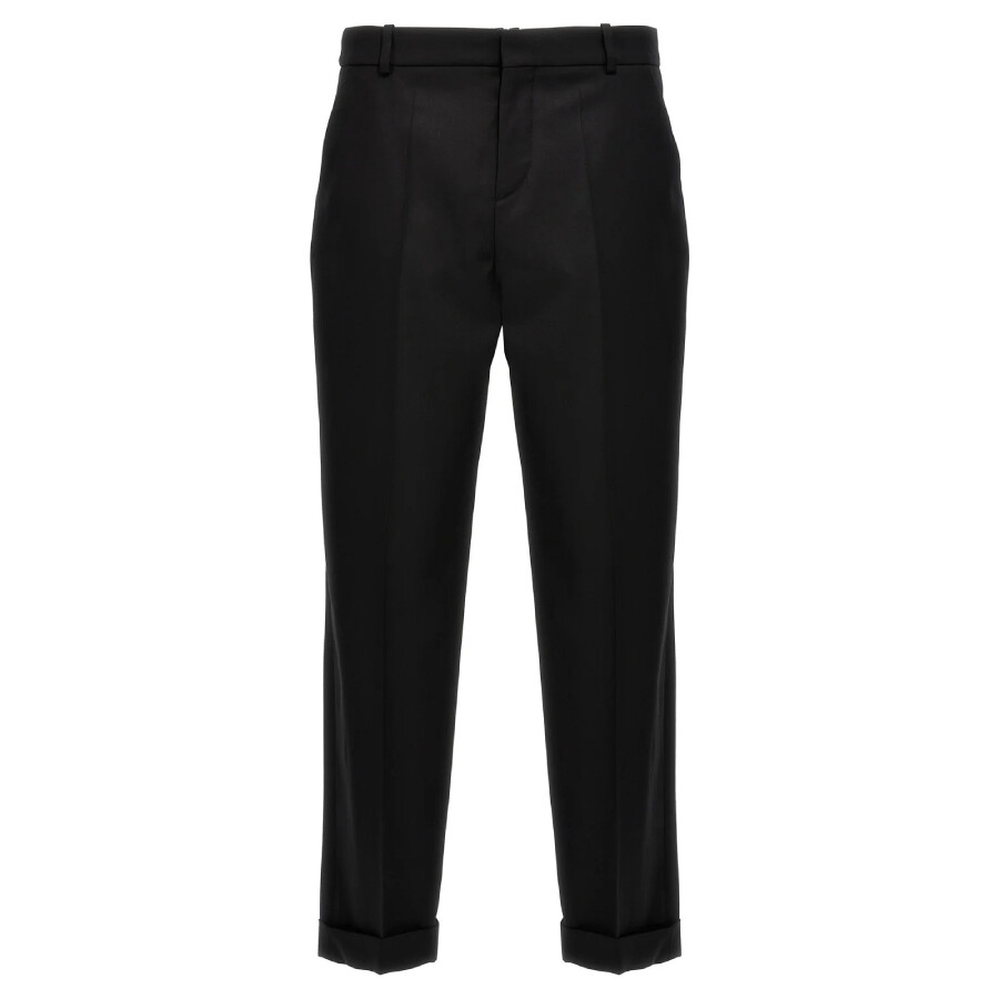 Straight Leg Tailored Wool Trousers