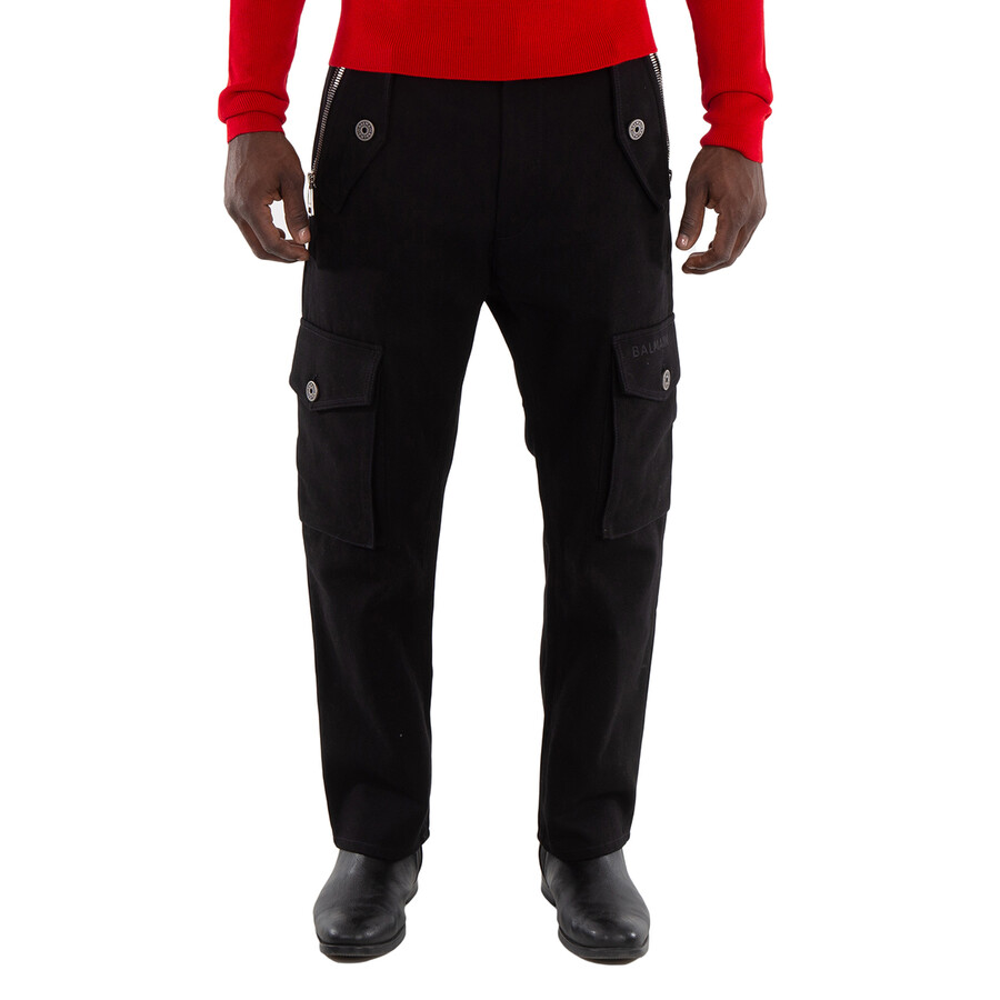 Straight-Cut Cargo Cotton Trousers