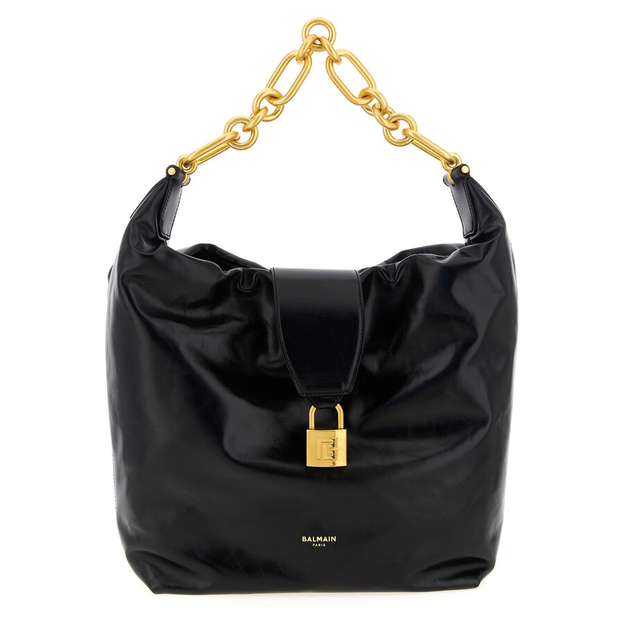 Balmain 'chain Strap Padlock Detail' Shoulder Bag In Black