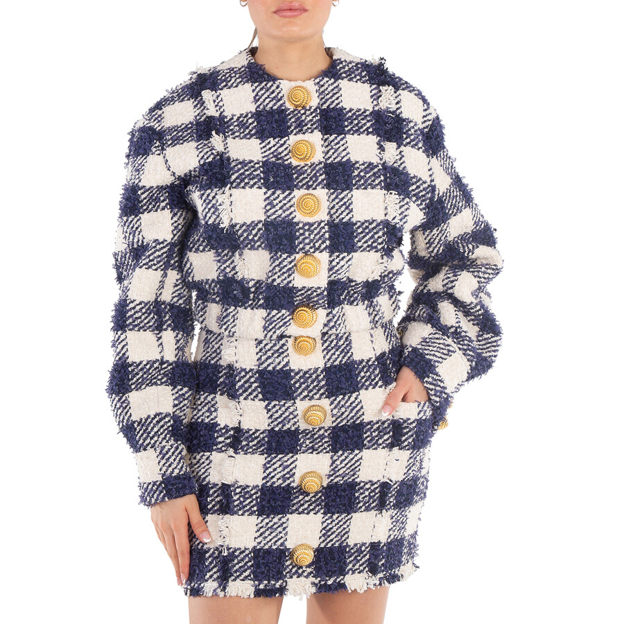 Tweed Crop Bomber Jacket