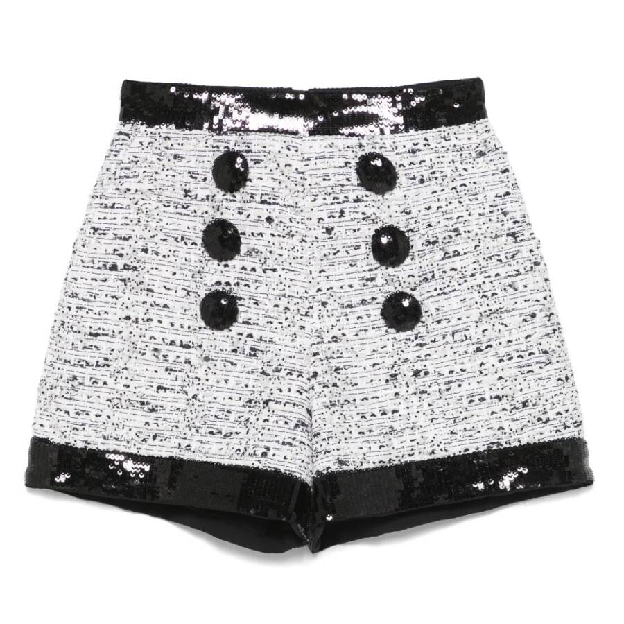 Tweed Sequins High-Waist Shorts