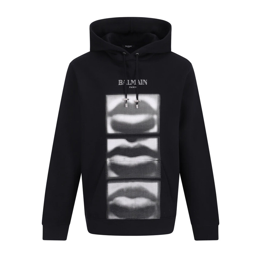 パーカー・フーディ BALMAIN FW24 LIPS PRINT HOODIE (DH0JT047GE07 EAB) balmain-vintage-balmain-lips-
