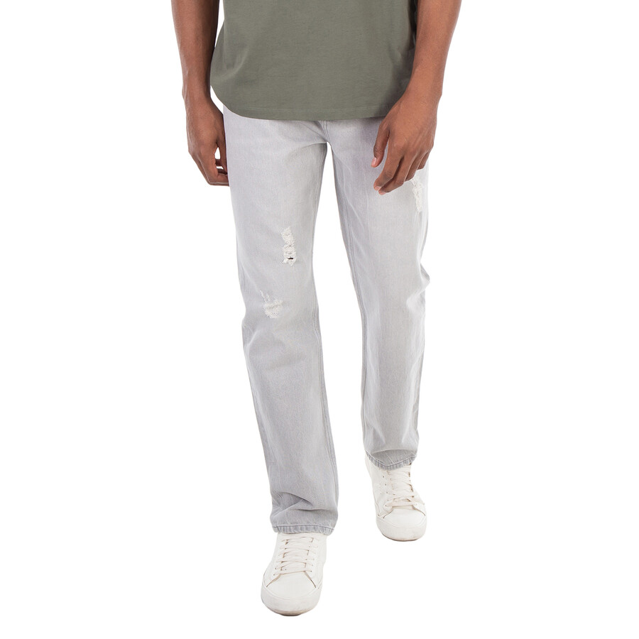 Washed Denim Straight Cut Jeans