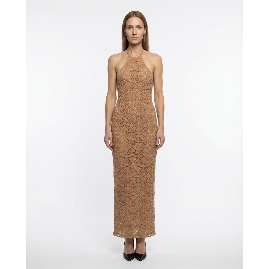 balmain crochet dress Women's Tan Wool Maxi Dress, Size 6 AF4RO001KD780AG - Clothing SIZE:22W Black and white BCBG Style:AP1E212791 Fashion comfortable fit Openwork crochet