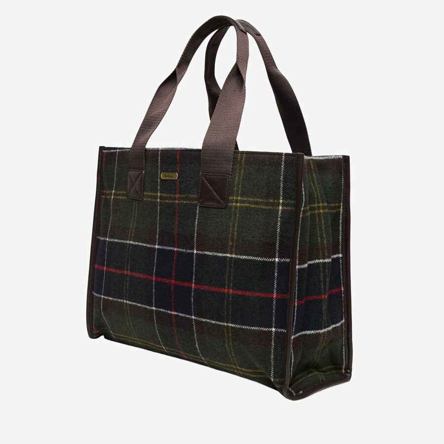 Barbour Turnberry Tote Bag In Wool Blend With Check Pattern In Multi