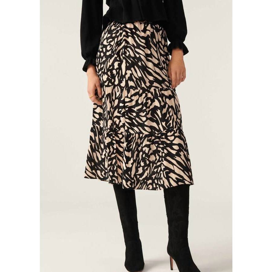 Gianna Skirt | Pink Dewdrop Block Print