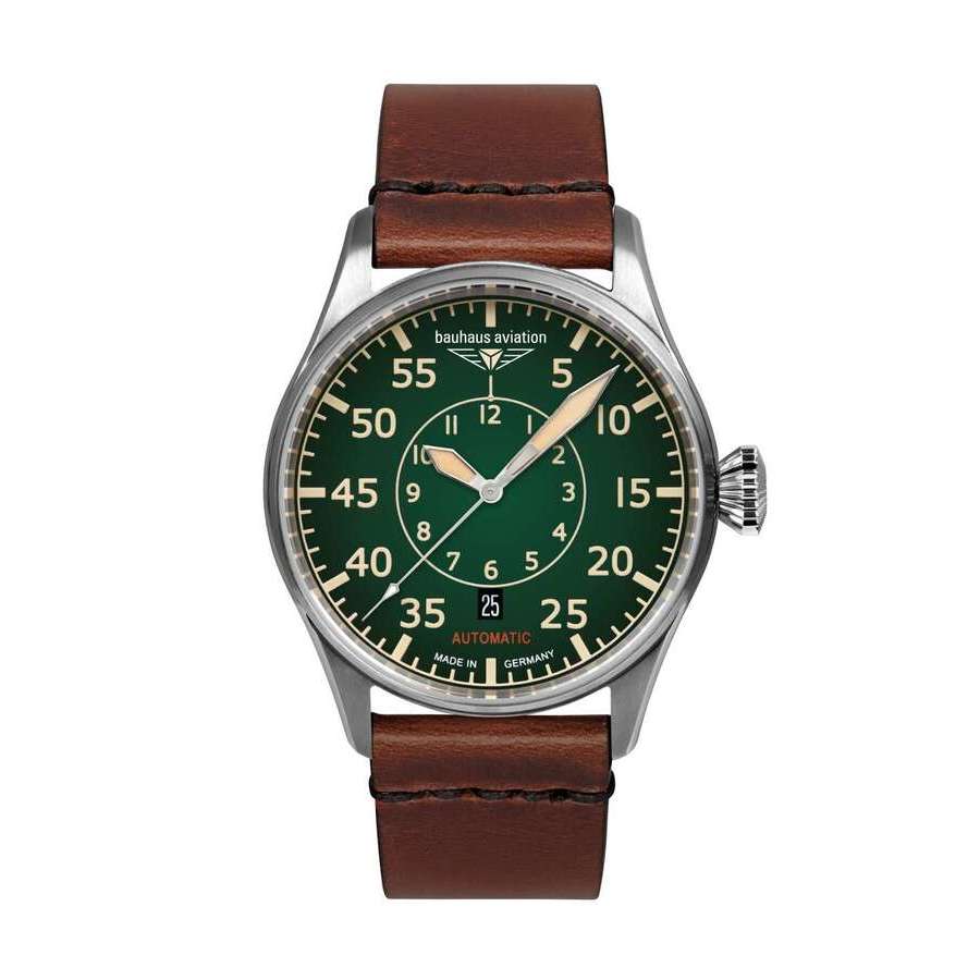 Bauhaus Aviation Flight Control Green Dial Men's Watch 27564