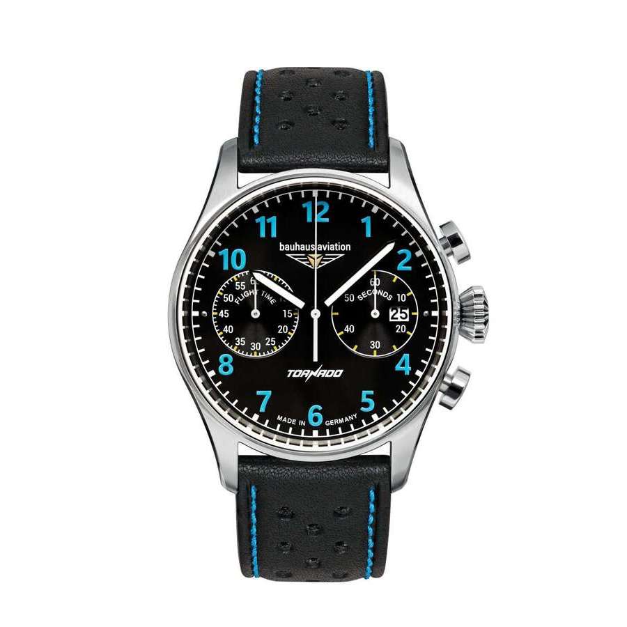 Bauhaus Aviation Tornado Chronograph Black Dial Men's Watch 27703