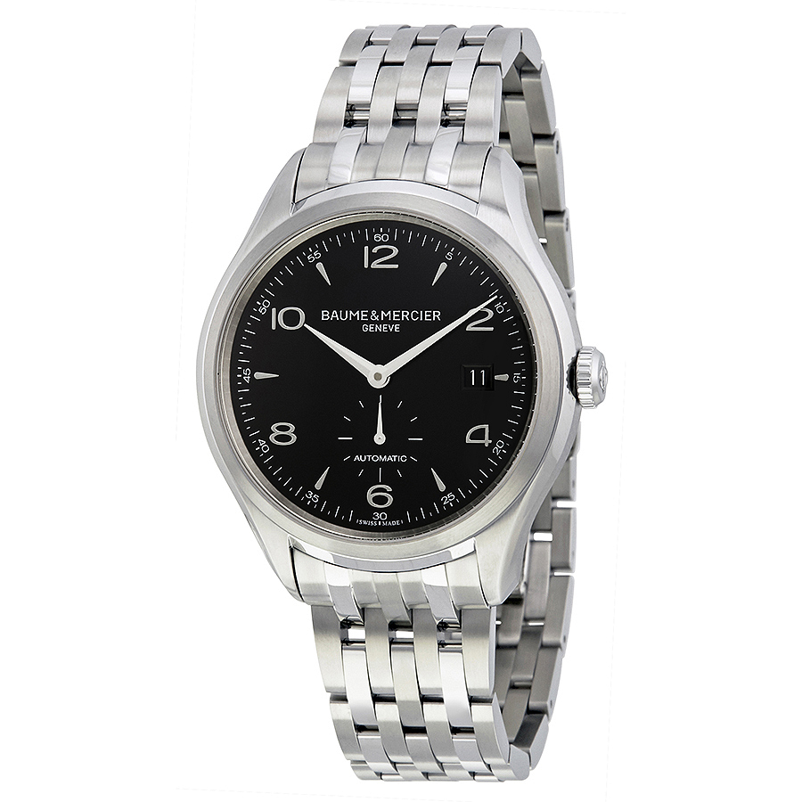 Baume and Mercier Clifton Black Dial Stainless Steel Men's Watch 10100