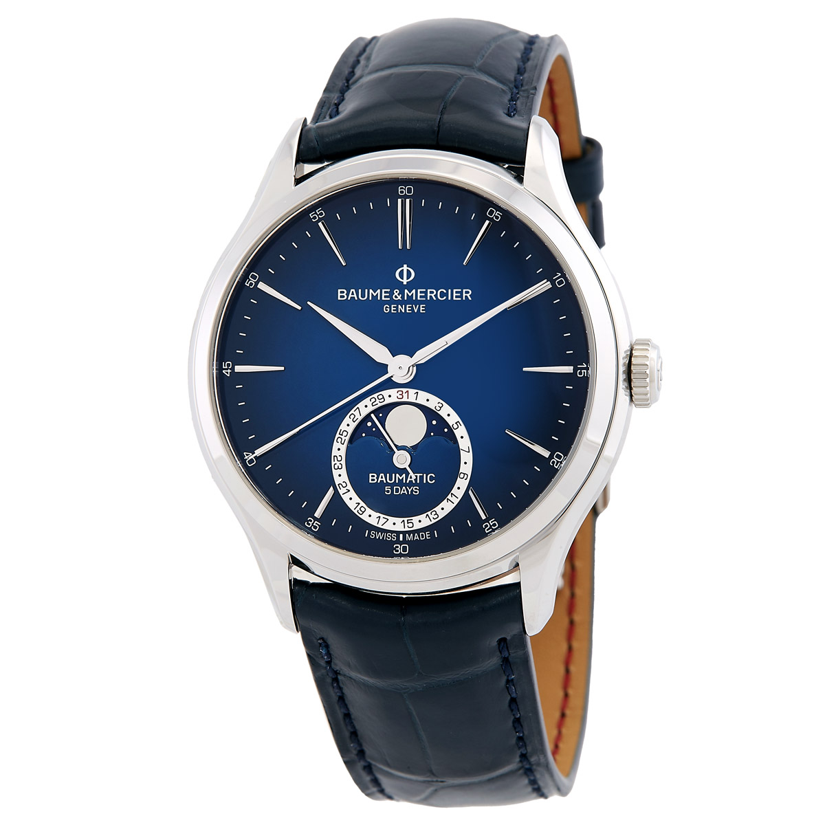 Baume et Mercier Clifton Automatic Moon Phase Blue Dial Men's Watch M0A10756