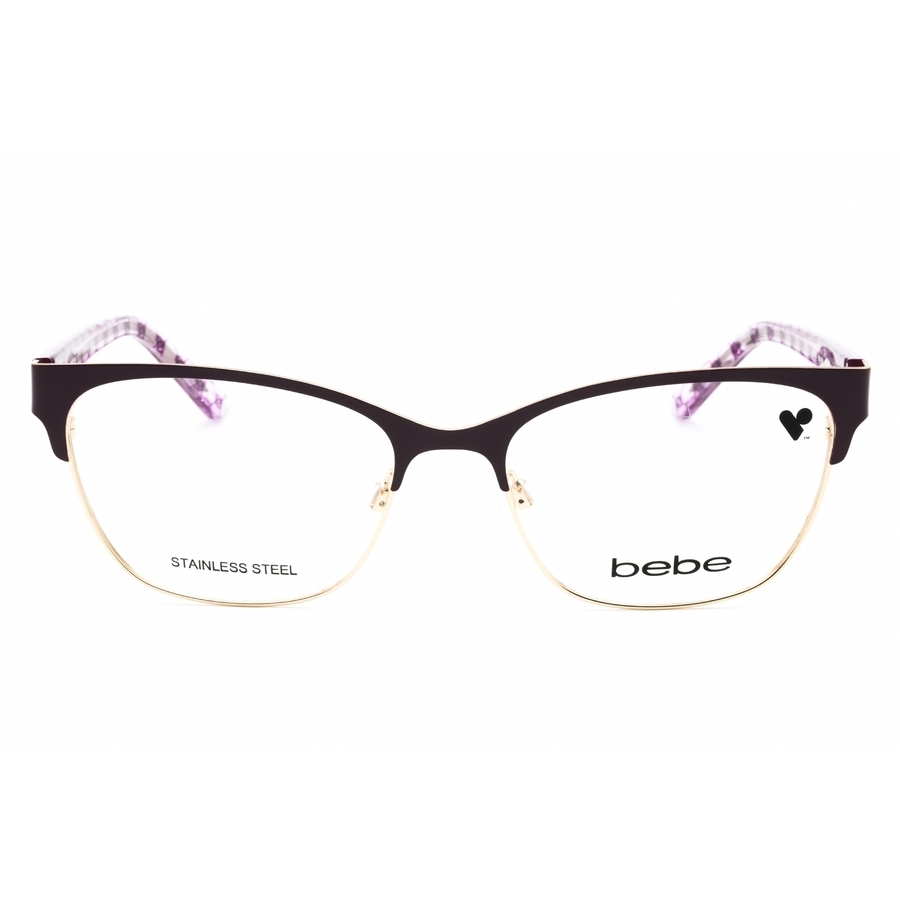 Bebe Ladies Black Rectangular Eyeglass Frames Bb5196