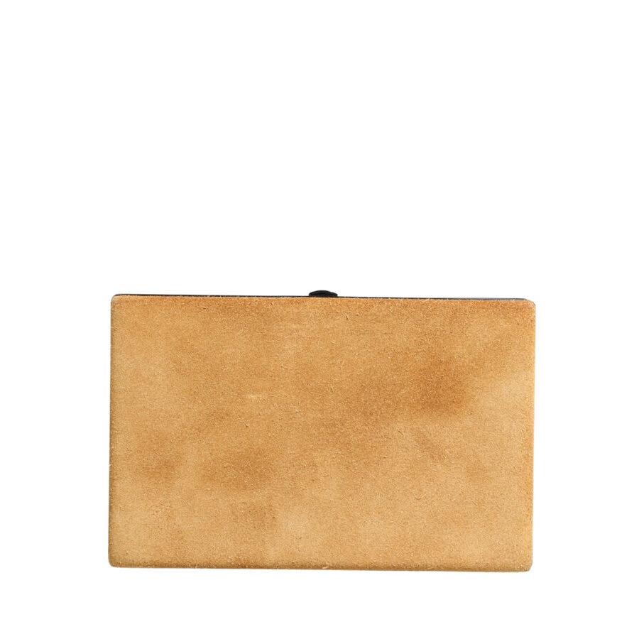 Dolce & Gabbana Beige Velvet Calf Leather Clutch Evening Women Purse Bag Aluminium In ["yellow","beige","black","red"]
