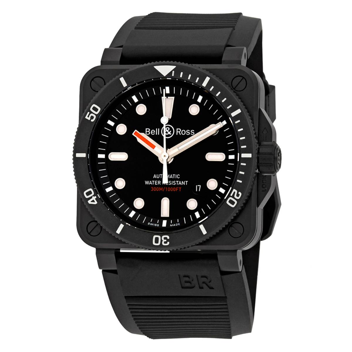 Bell and Ross Automatic Black Dial Men's Watch BR0392-D-BL-CE/SRB