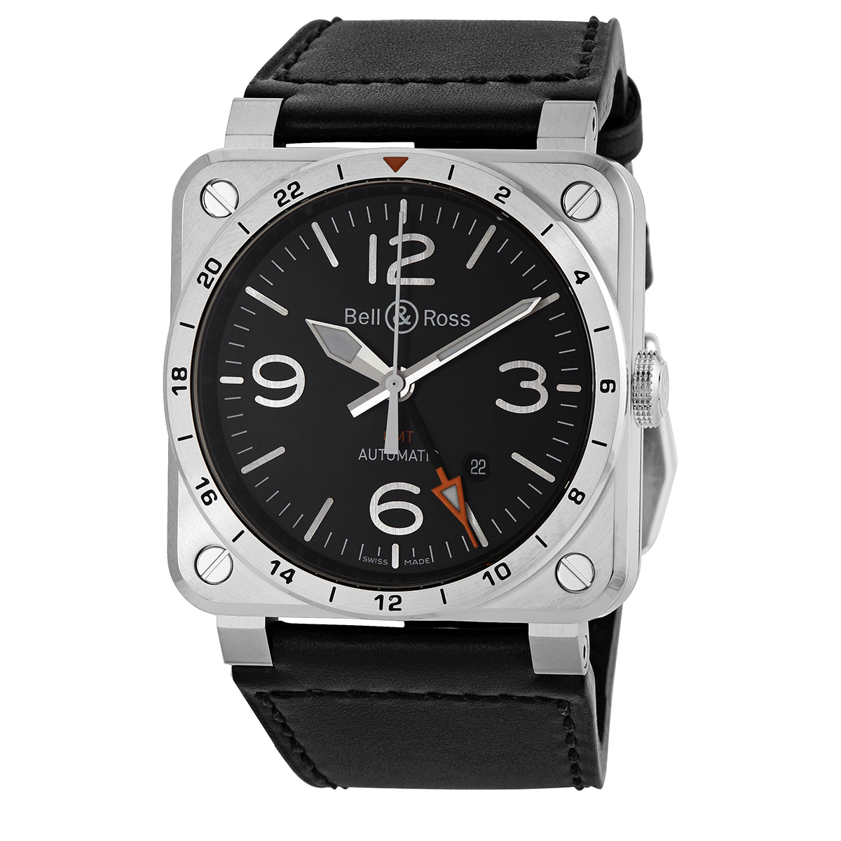 Bell and Ross Automatic Black Dial Men's Watch BR0393-GMT-ST/SCA