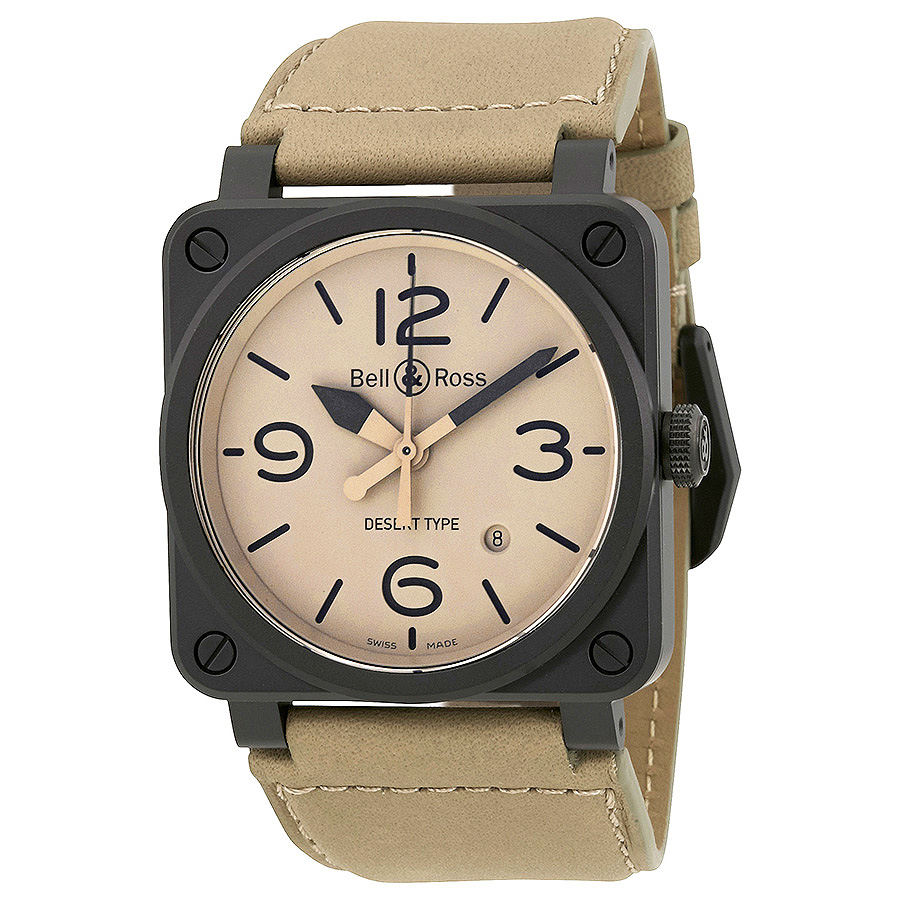 Bell And Ross Aviation Automatic Beige Dial Men's Watch BR0392-DESERT-CE