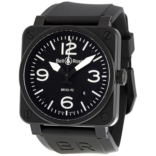 Bell and Ross Aviation Black Dial 42MM Automatic Men's Watch BR03-92-CB