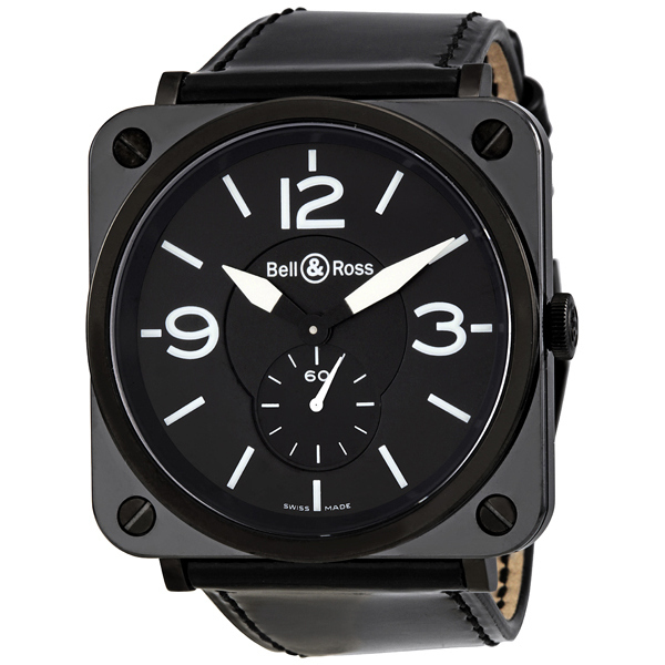 Bell And Ross Aviation Black Dial Black Patent Leather Unisex Watch BRS-BLK-BKPAT