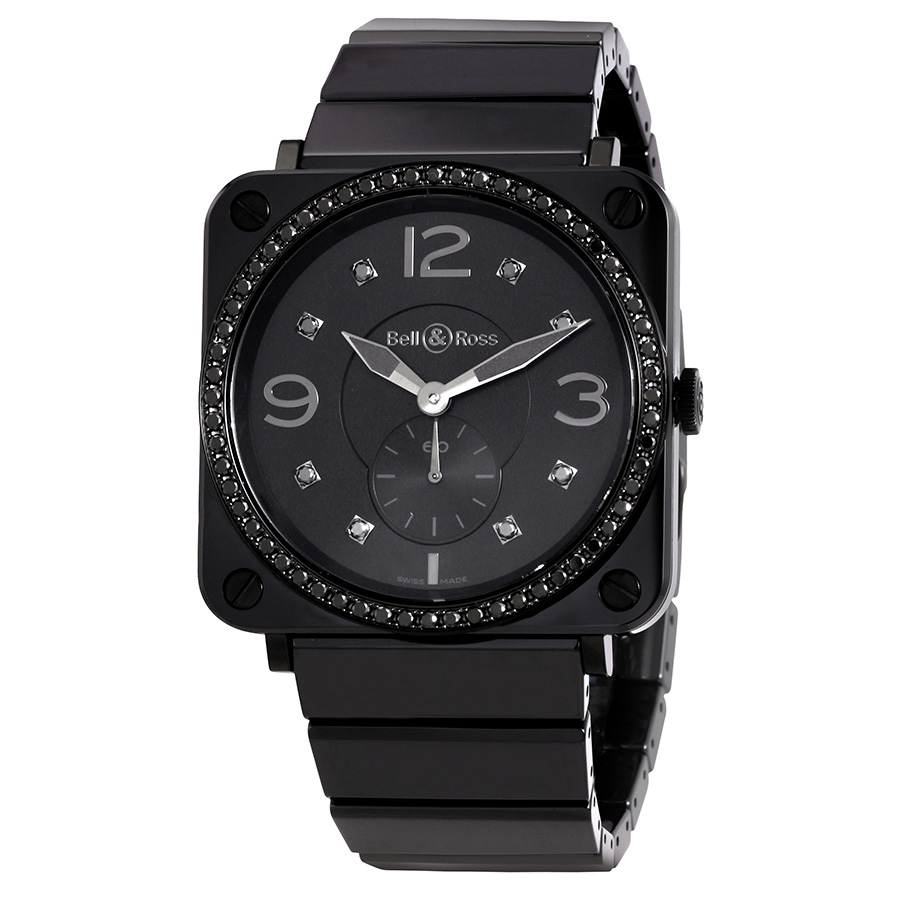 Bell And Ross Aviation Black Diamond Dial Ceramic Unisex Watch BRS-BLC-PH-LGD/SCE