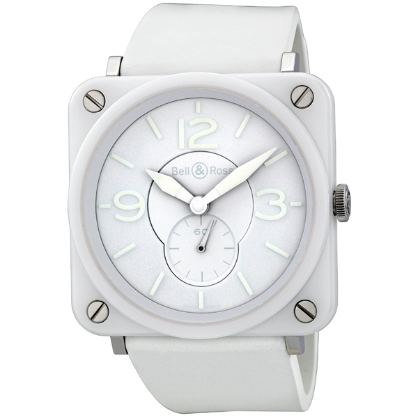 Bell And Ross Aviation White Phantom White Rubber Unisex Watch BRSWHCPHSRB BRS-WHC-PH-SRB