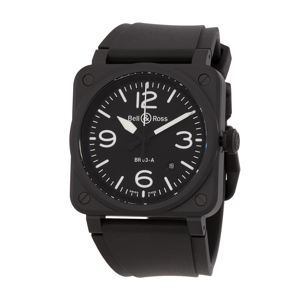 Bell and Ross BR 03 Automatic Black Dial Men's Watch BR03A-BL-CE/SRB