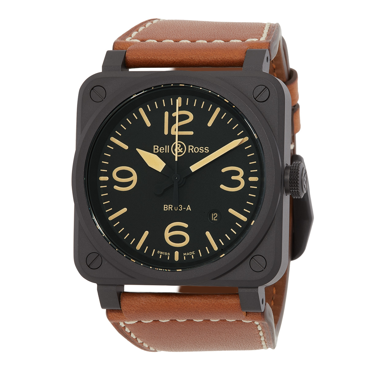 Bell and Ross BR 03 Automatic Black Dial Men's Watch BR03A-HER-CE/SCA