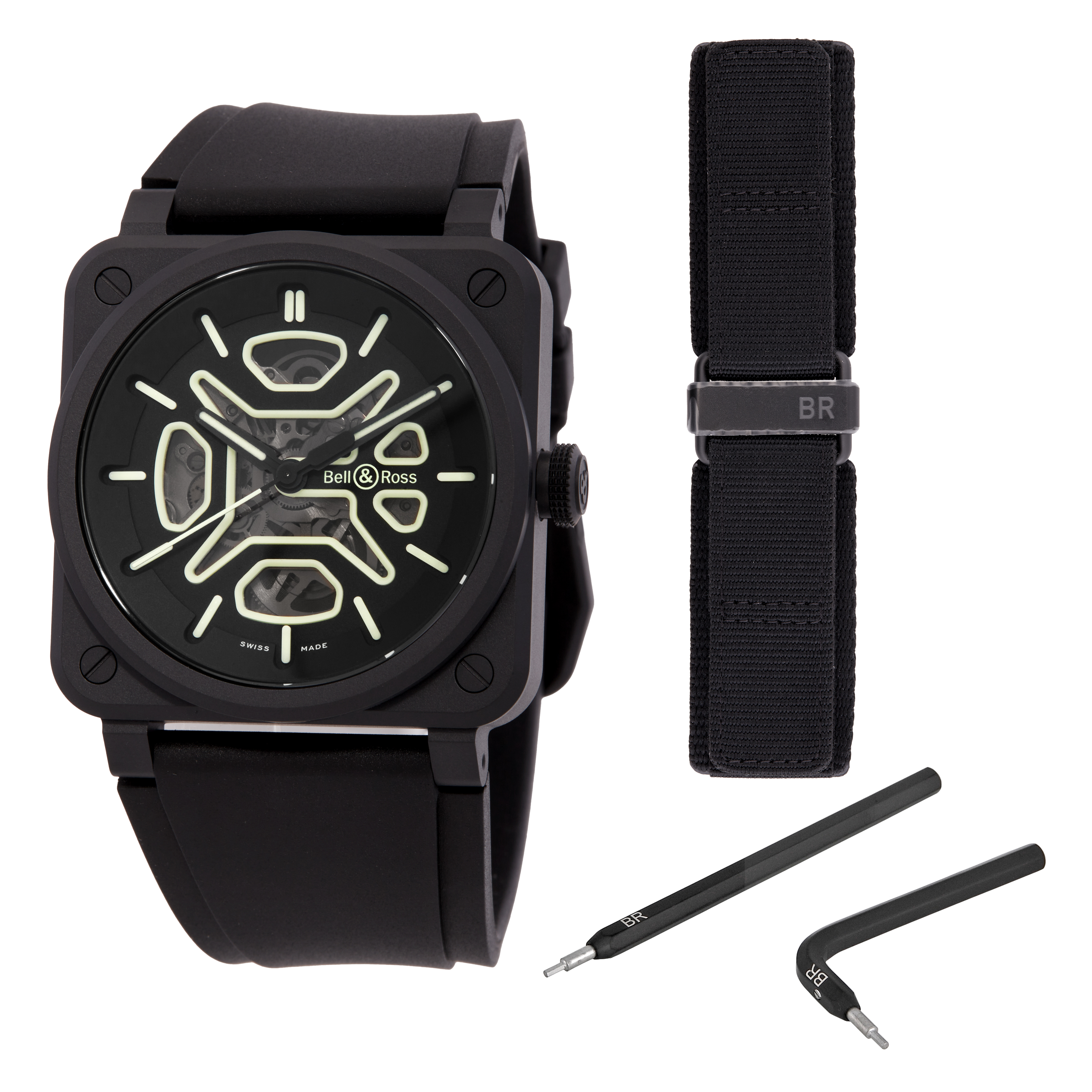 Bell and Ross Br 03 Automatic Black Dial Men's Watch BR03A-LM-SKCE/SRB