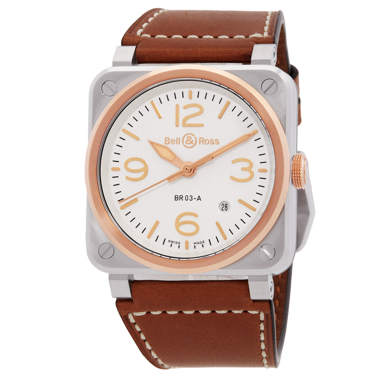 Bell and Ross BR 03 Automatic White Dial Men's Watch BR03A-WH-STPG/SCA