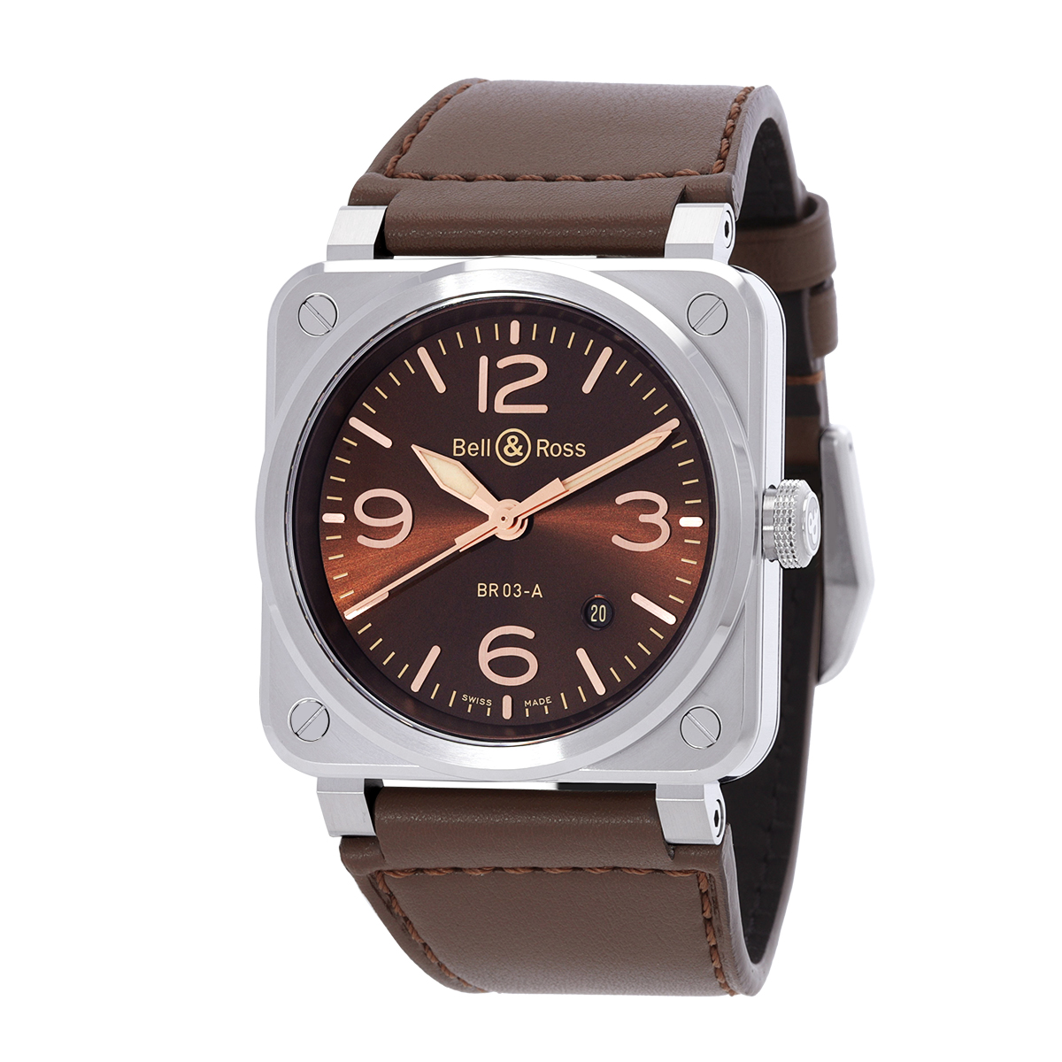 Bell And Ross BR 03 Golden Heritage Automatic Brown Dial Men's