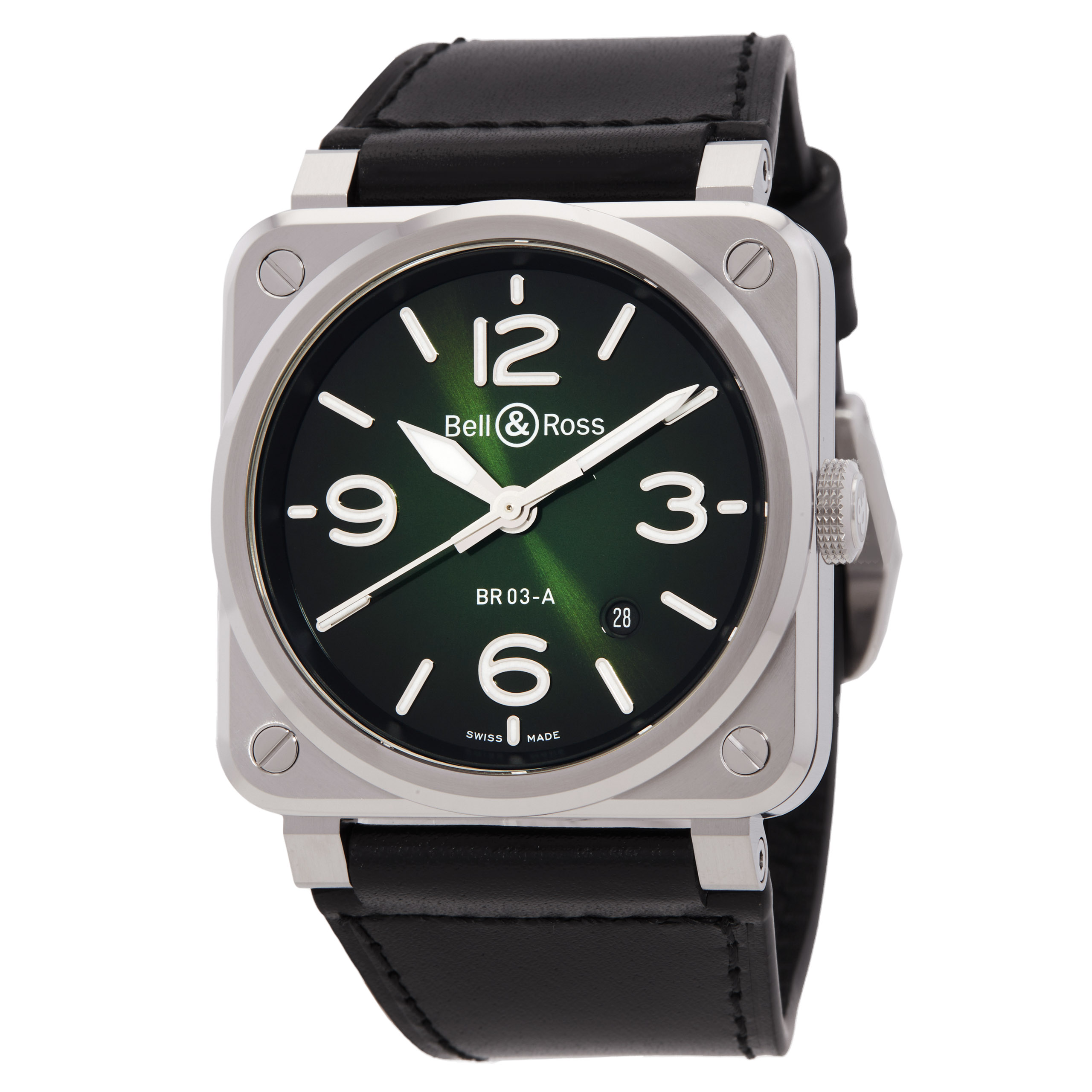 Bell and Ross Br 03 Green Dial Unisex Watch BR03AGNSTSCA