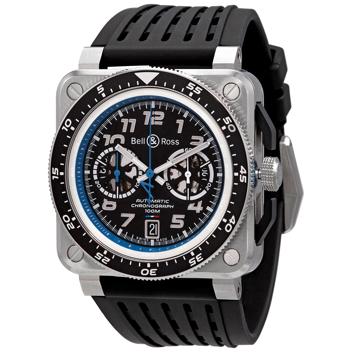Bell and Ross BR 03-94 Chronograph Automatic Black Dial Men's Watch BR0394-A521/SRB