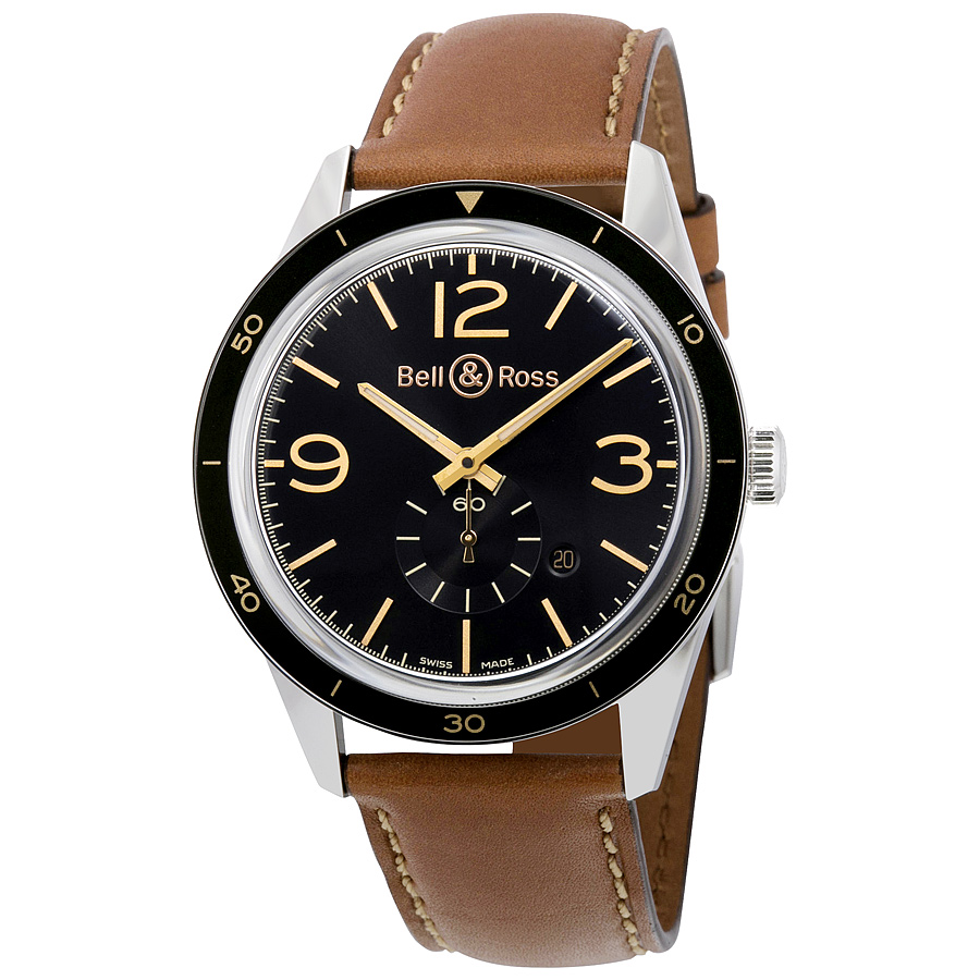 Bell And Ross Heritage Automatic Black Dial Men's Watch RBRV123-GH-ST-SCA