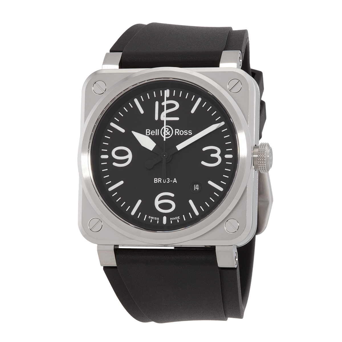 Bell and Ross New BR 03 Automatic Black Dial Men's Watch BR03A-BL-ST/SRB