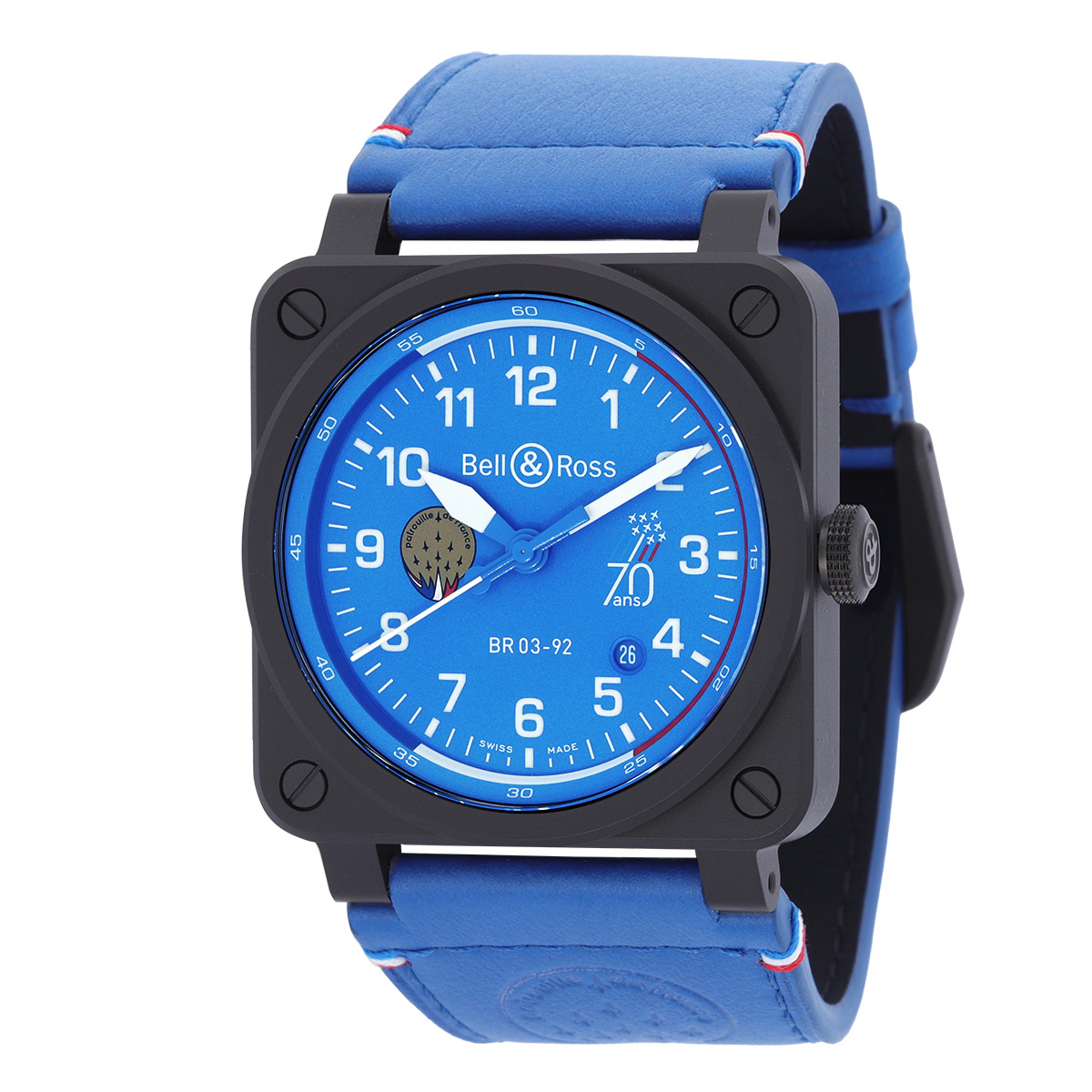 Bell and Ross Patrouille de France "70th Anniversary" Instruments Automatic Blue Dial Men's Watch BR0392-PAF7-CE/SCA