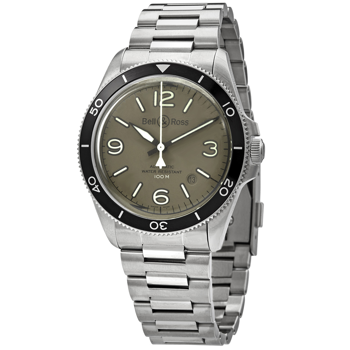 Bell and Ross Vintage Automatic Khaki Dial Men's Watch BRV292-MKA-ST/SST