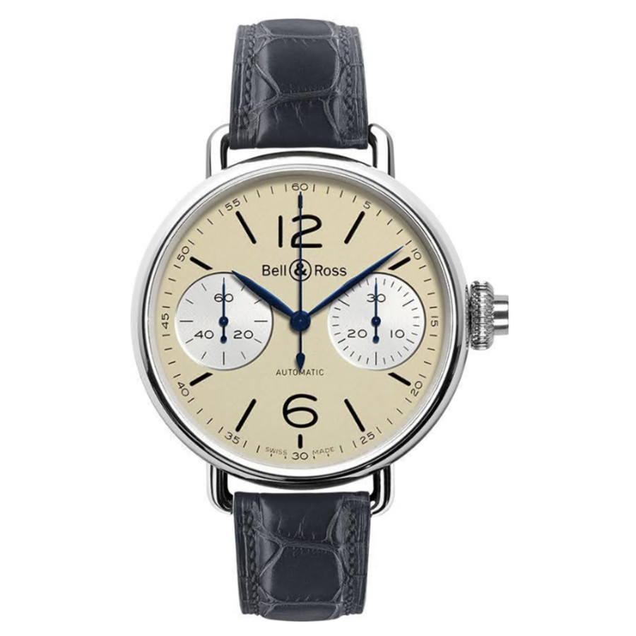 Bell and Ross Vintage Chronograph Beige Dial Men's Watch BRWW1-MONO-IVO/SCR