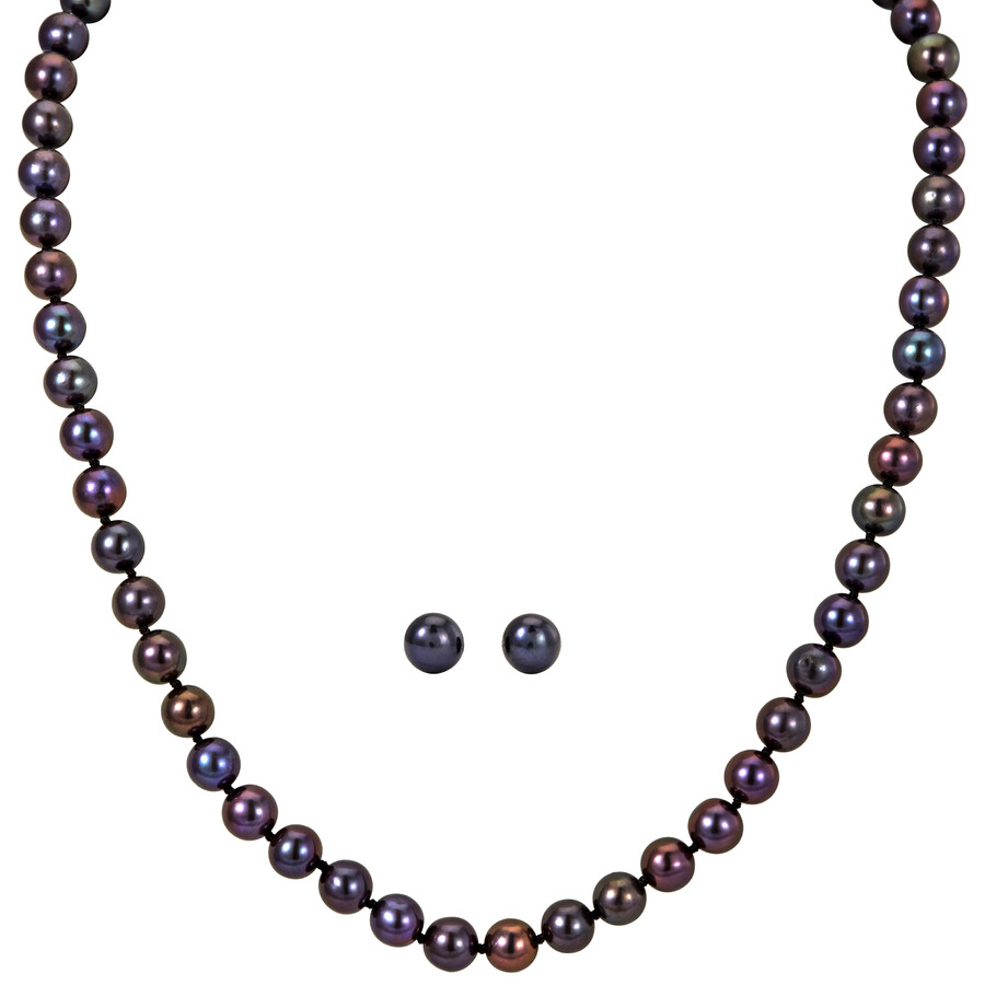 Bella Pearl Black Freshwater Pearl Boxed Jewelry Set SETE 842047141847