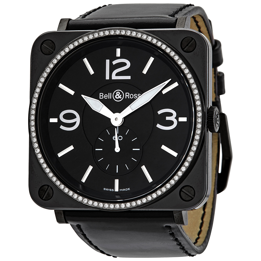Bells and Ross Quartz Black Dial Watch BRS98-BCS-00807